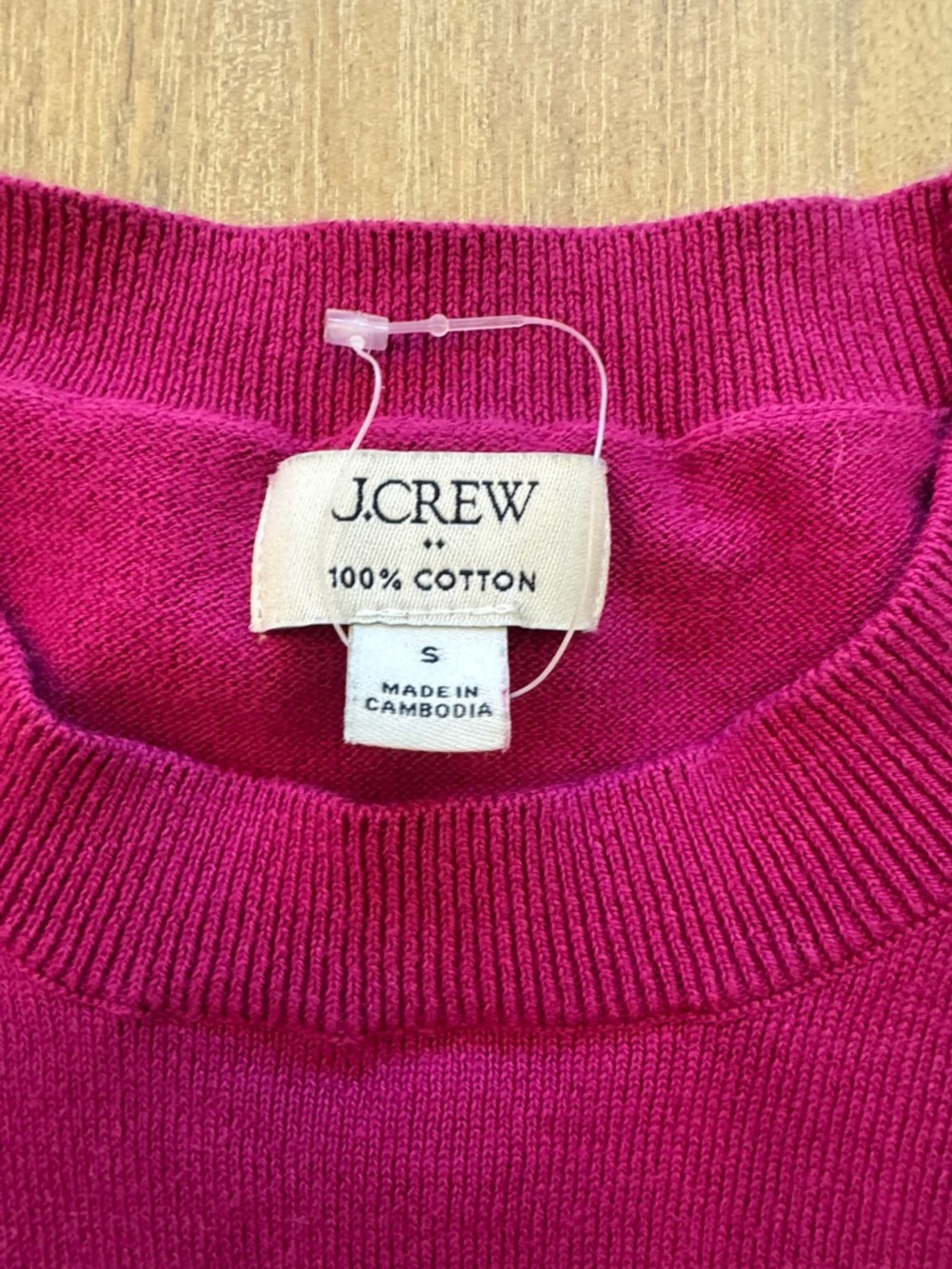 J.Crew Short Sleeve Sweater Top Pink Magenta Lightweight Knit Size Small - Picture 2 of 6